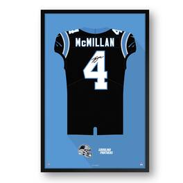 Sporticulture - Tetairoa McMillan Carolina Panthers Facsimile Signature Framed Jersey Art Print - Black