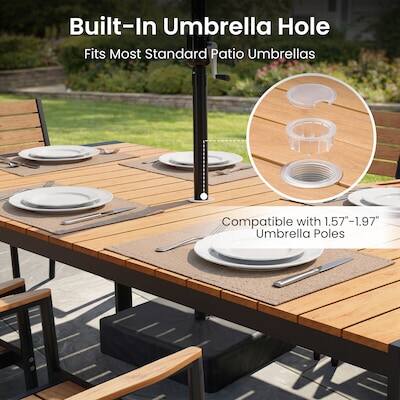 Built-In Umbrella Hole  
Fits Most Standard Patio Umbrellas  
Compatible with 1.57"-1.97" Umbrella Poles