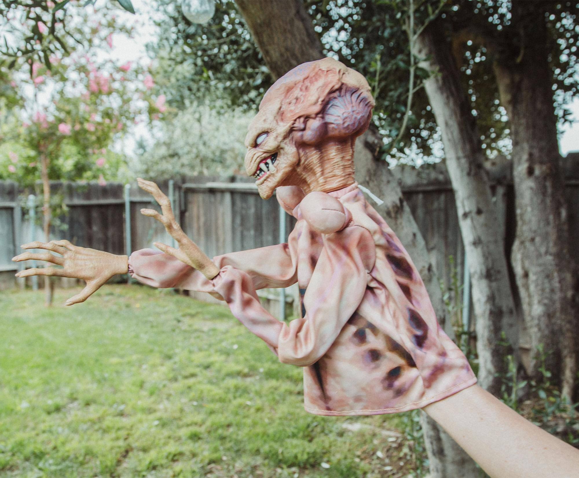 Alt View 3. Toynk - Horror Reachers Pumpkinhead 13-Inch Boxing Puppet Toy | Toynk Exclusive - Brown.