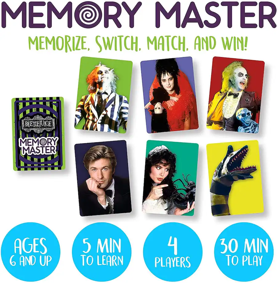 NMR Distribution Beetlejuice Memory Master Game | 4 Players Purple ...