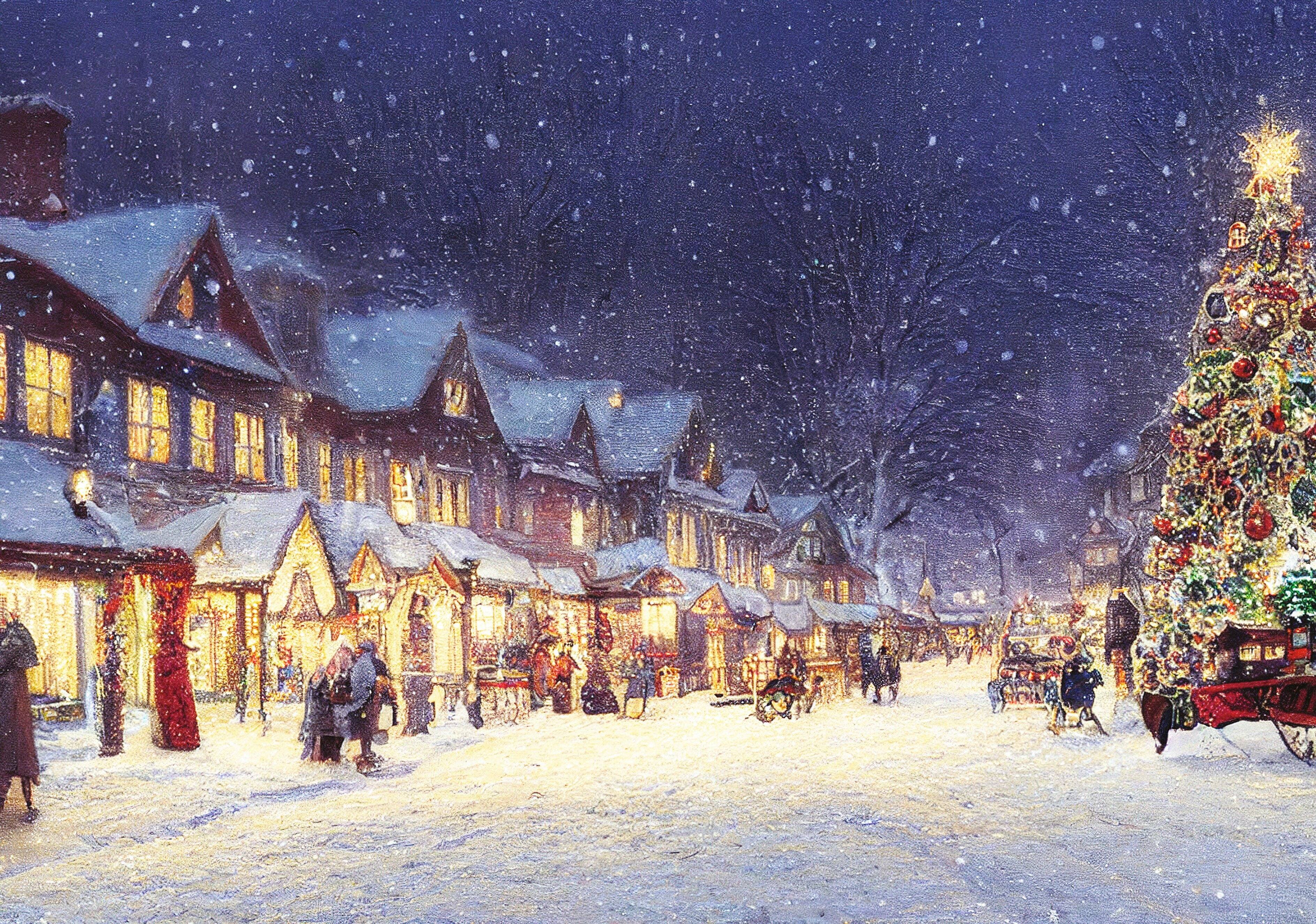 Angle. Trefl - Trefl Red 500 Piece Puzzle - Holiday Village.