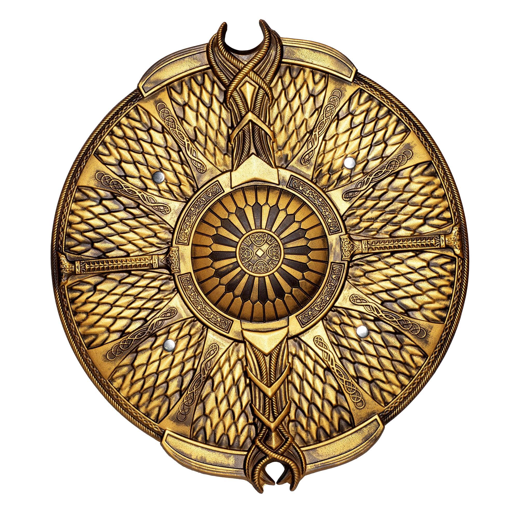 Front. Underwraps - Gold Circle Shield 20 Inch Foam Adult Costume Accessory - Gold.