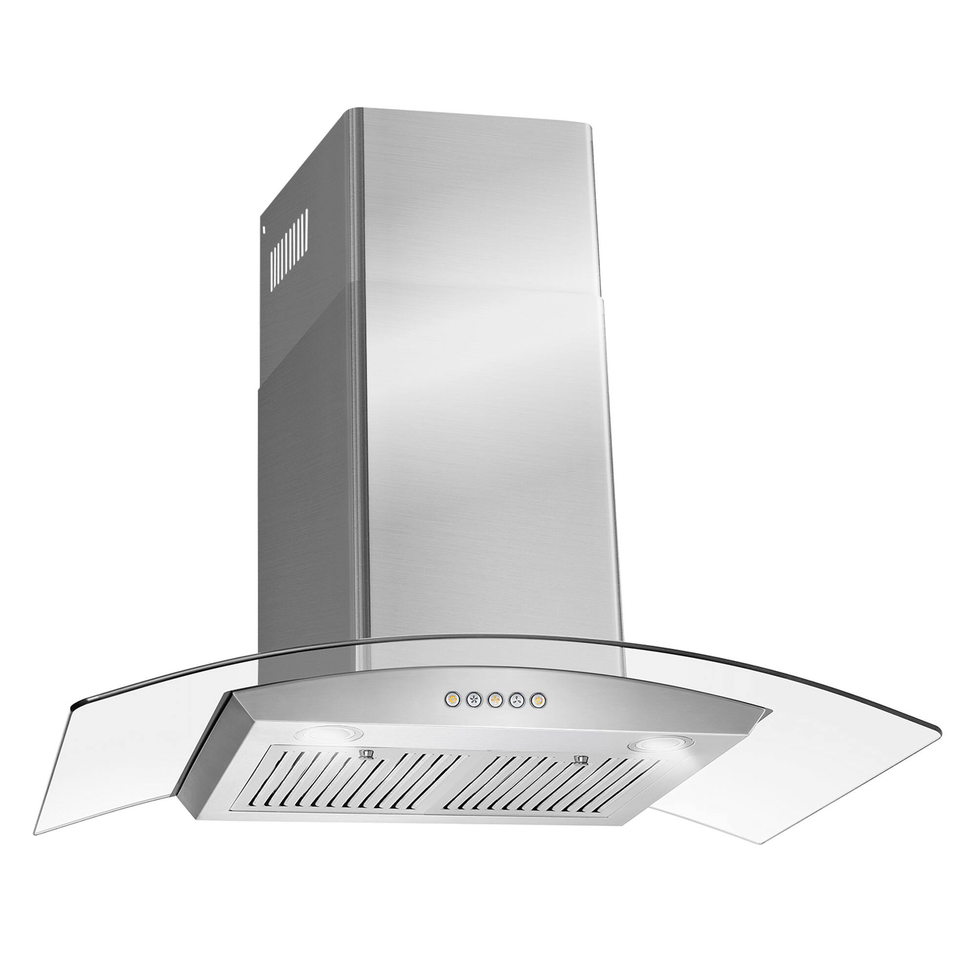 Alt View 1. COSMO - 36 in. Vista Collection 380 CFM Ductless Wall Mount Range Hood, Button Controls, LED Lights - Stainless Steel.
