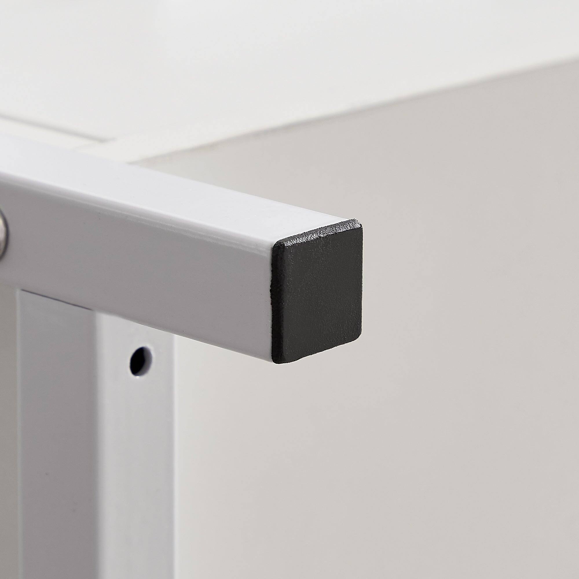 Left. Vecelo - Set of 2 Industrial Nightstand with Drawer - Metal Frame & Engineered Wood Bedside Table, Modern End Table - White.