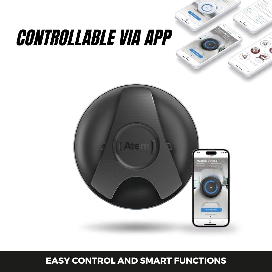 Alt View 12. IQAir - Atem Car Portable Air Purifier - Black.