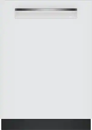 Front. Bosch - 800 Series 24" Top Control Smart Built-In Stainless Steel Tub Dishwasher with 3rd Rack, 42 dBA - White.