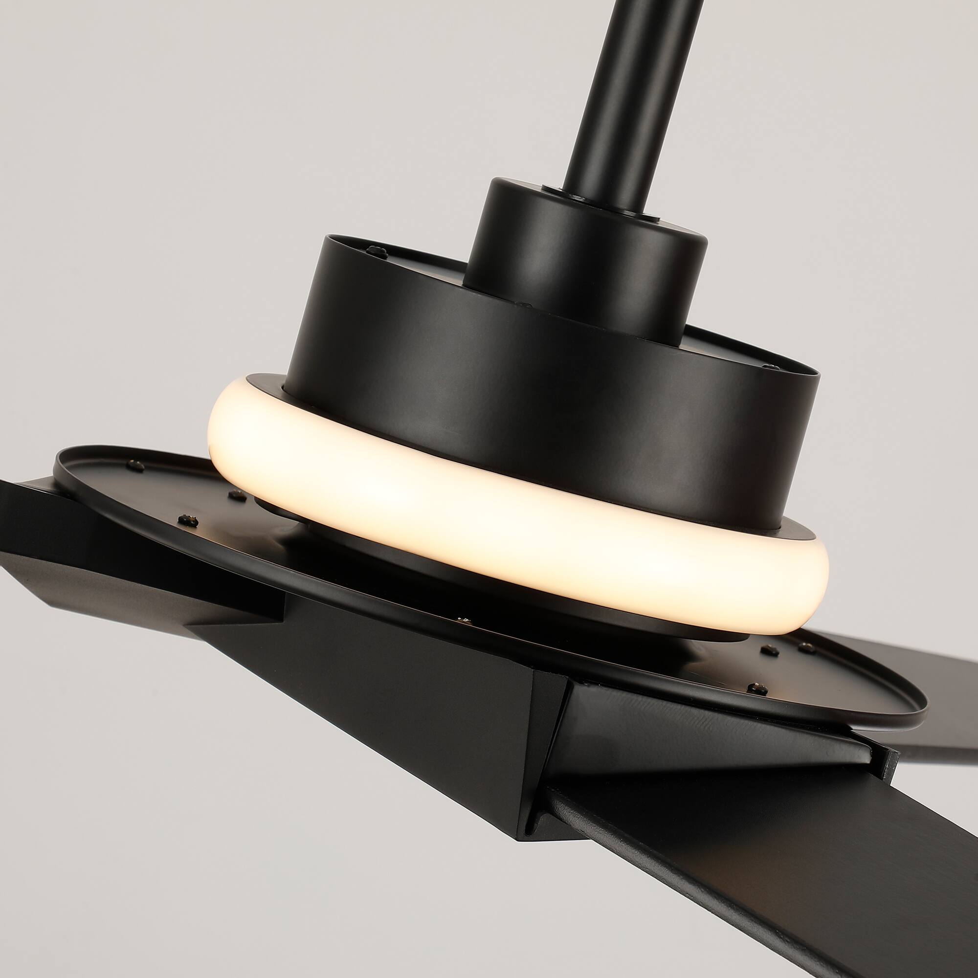 Alt View 8. Vaczon - 70" Modern LED Large Propeller Ceiling Fan with Light and Remote Control - Black.
