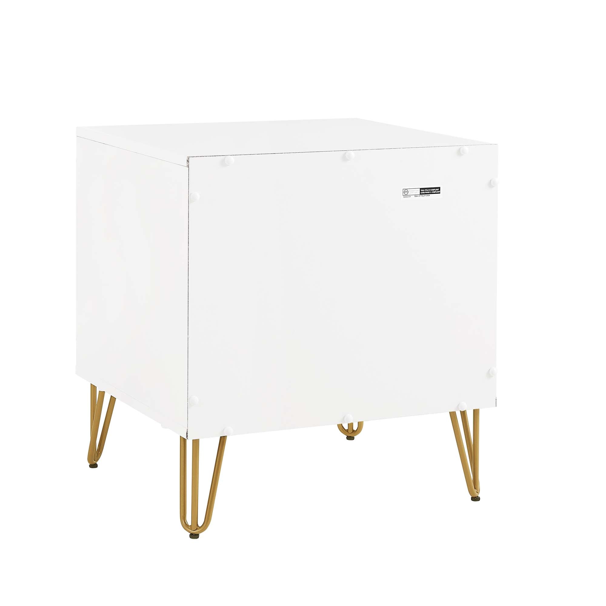 Alt View 4. Manhattan Comfort - Dumbo Modern 20" Fluted Nightstand - White.