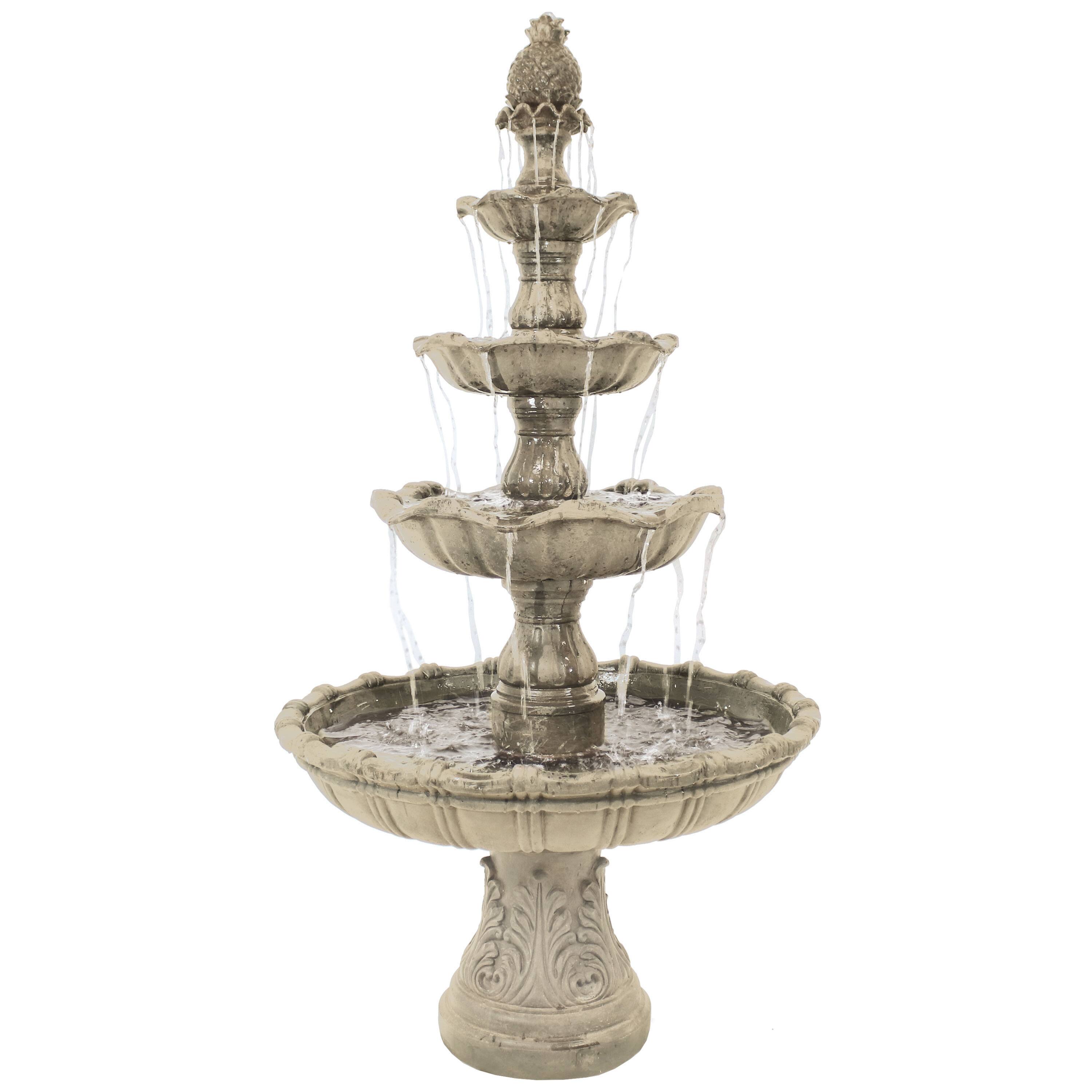 Sunnydaze - Grand Courtyard Resin Outdoor 4-Tier Water Fountain - Earth price history on PriceWatchPro