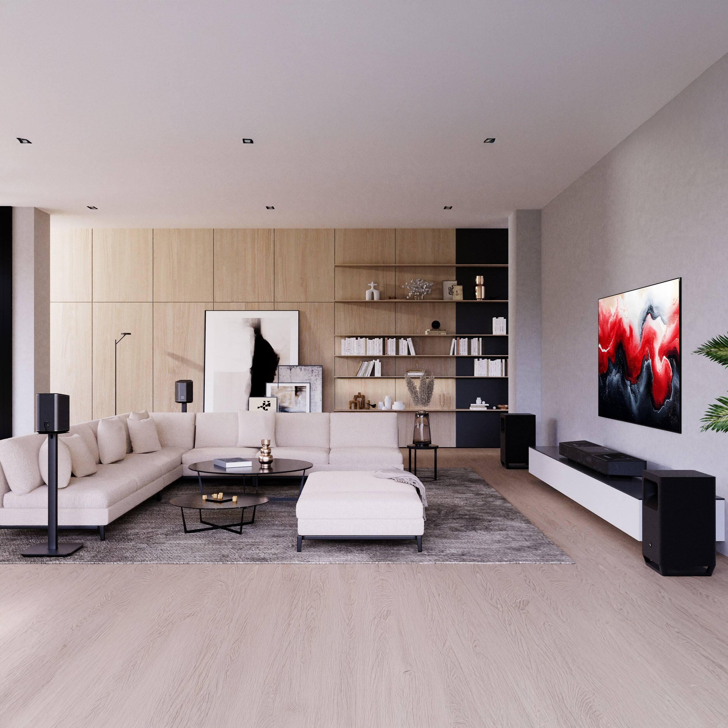 Alt View 8. Nakamichi - Shockwafe Wireless 11.2.6-Ch 2300W Dolby Atmos Soundbar w/ Dual 10" Subwoofers, 6 Height Channels, 31 Punktkilde Drivers - Black.