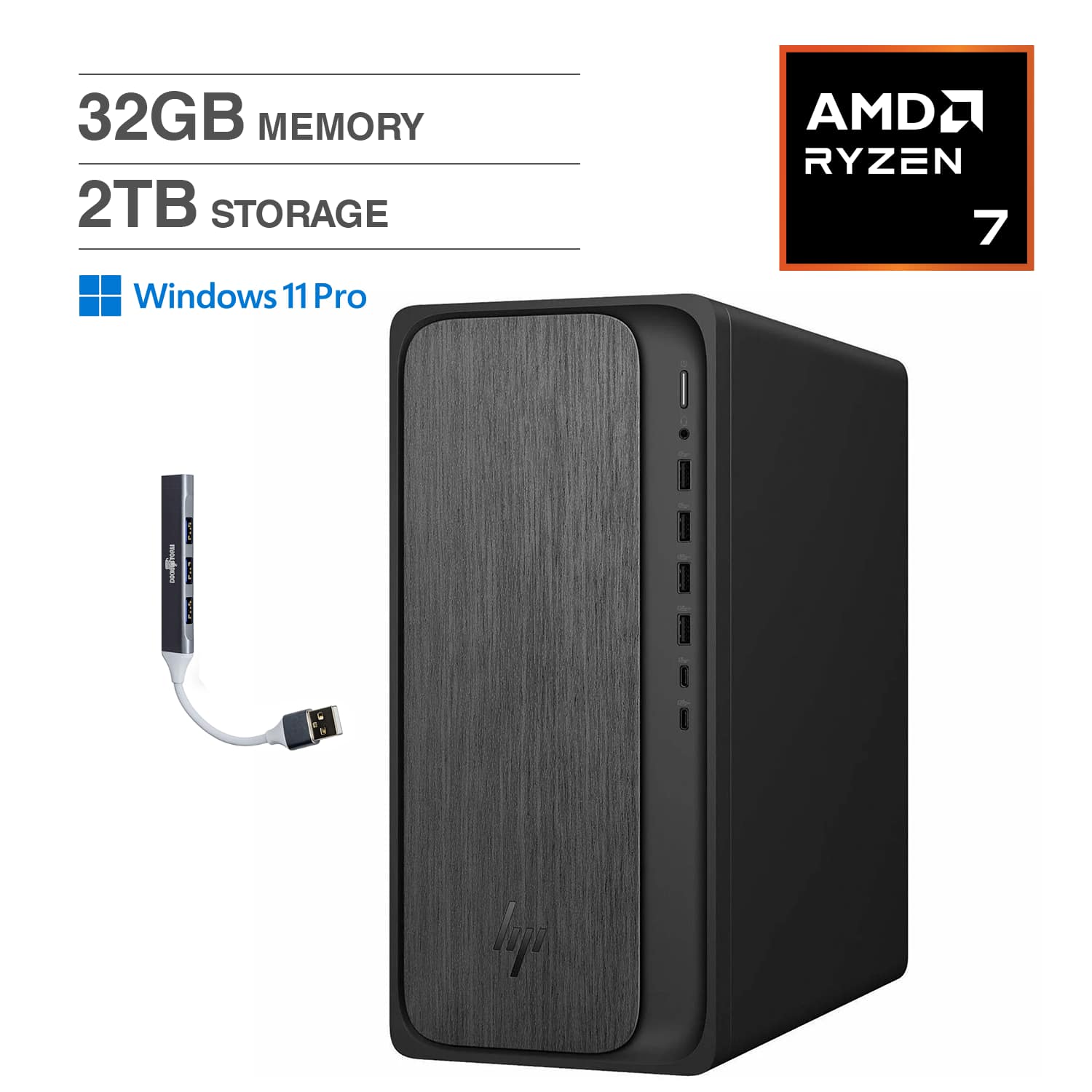 HP OmniDesk Desktop (AMD Ryzen 7 8700G, 32GB DDR5, 2TB PCIe SSD