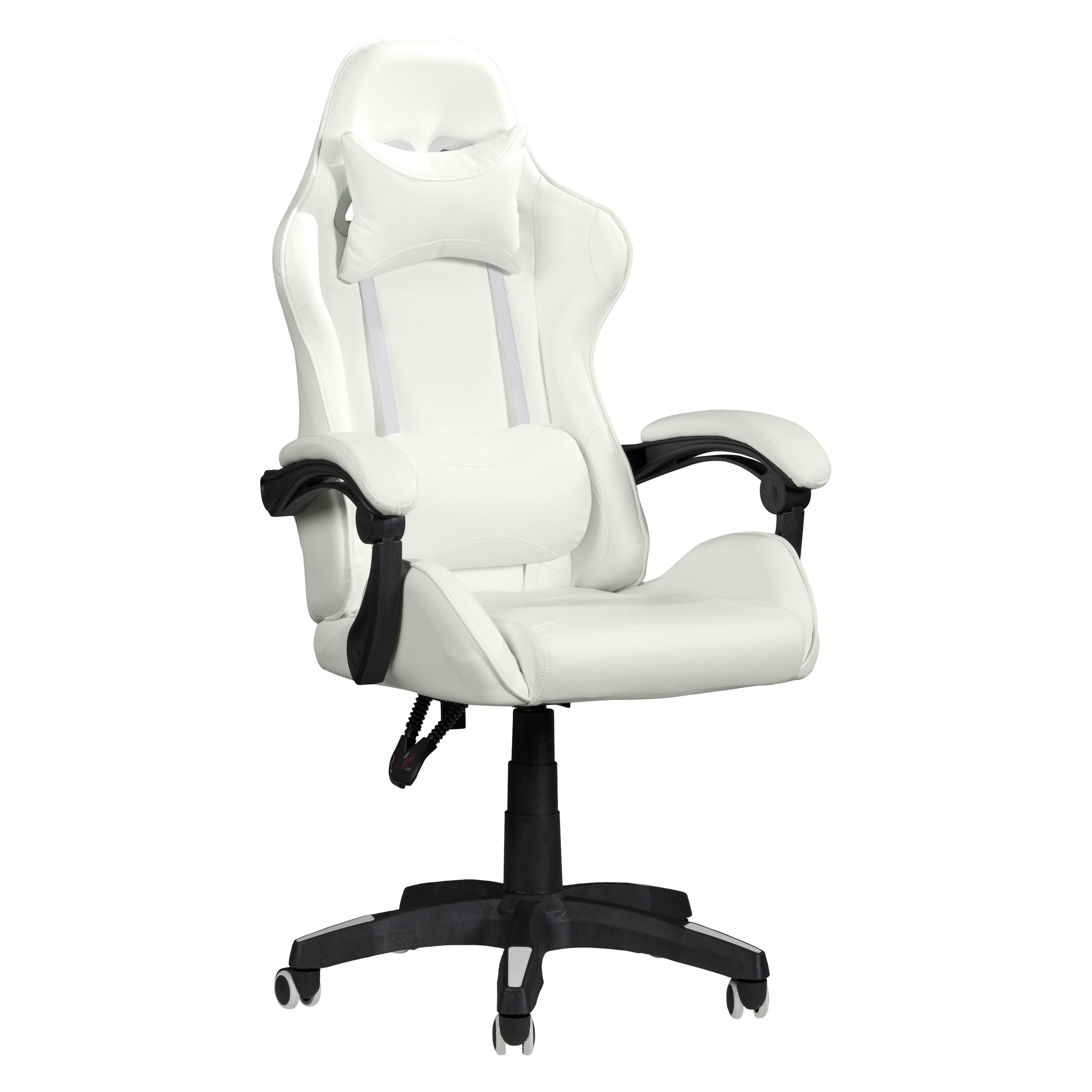 Angle. CorLiving - Ravagers Gaming Chair - White.