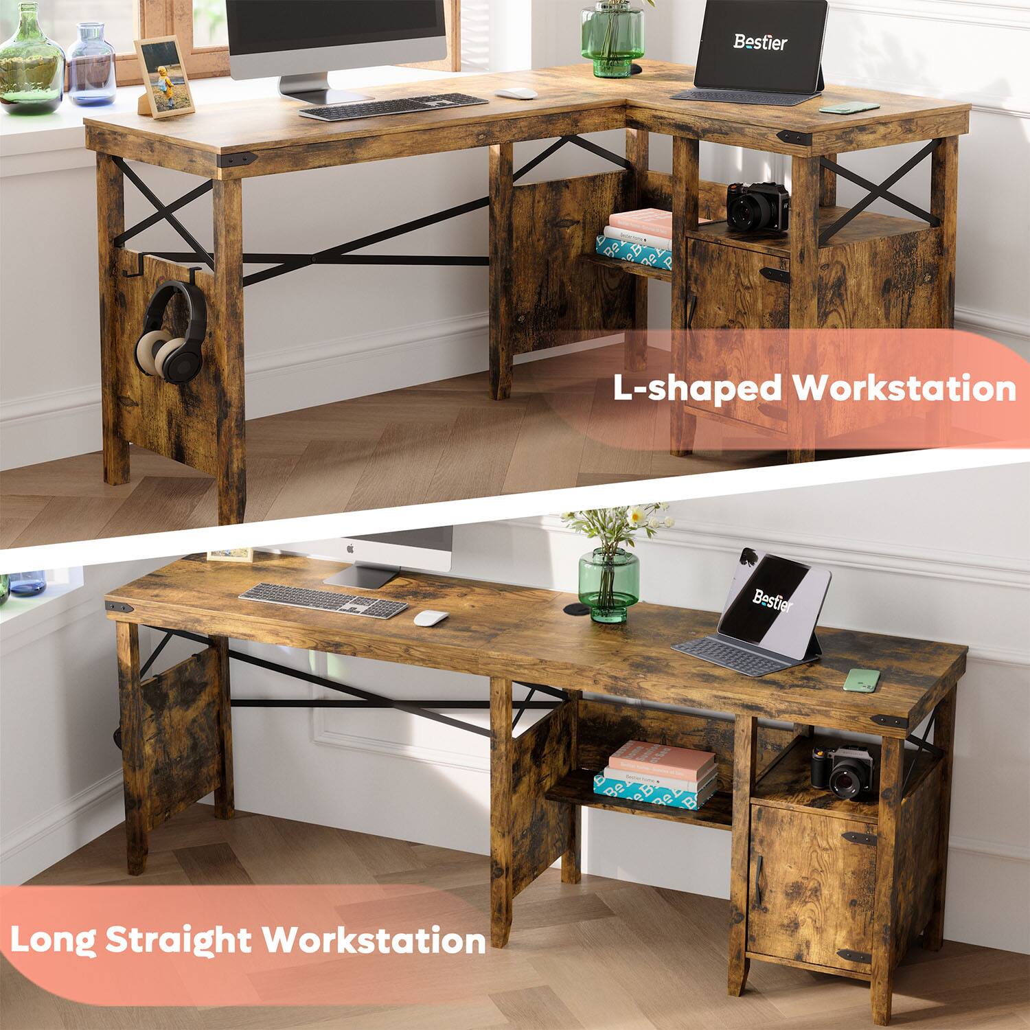 Bestier 4 2 . B V B  
L-shaped Workstation  
Bestier D Be eB O 3g B  
Long Straight Workstation