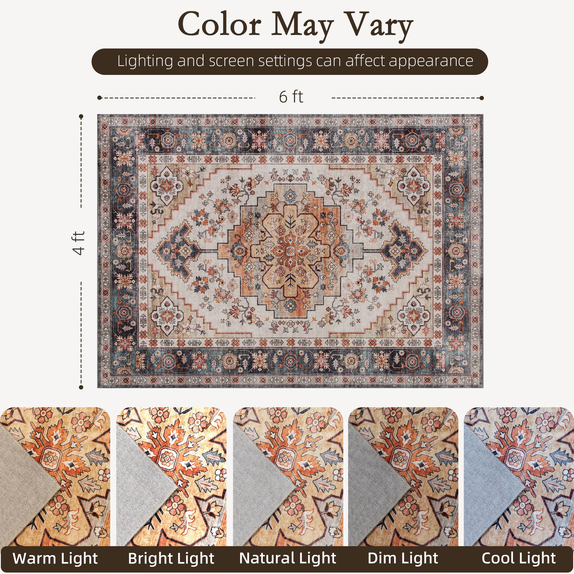 Color May Vary  
Lighting and screen settings can affect appearance  

6 ft  
4 ft  

Warm Light  
Bright Light  
Natural Light  
Dim Light  
Cool Light