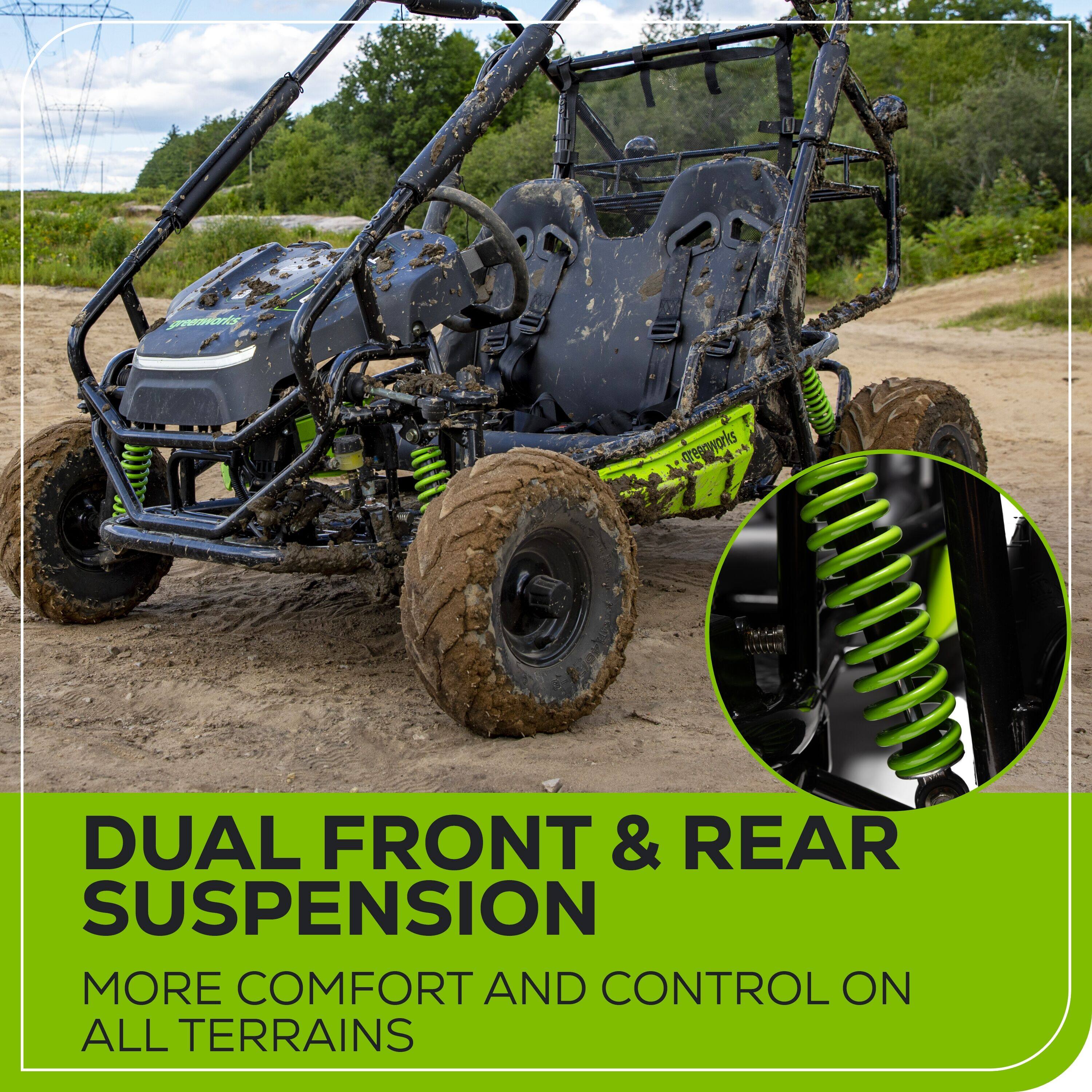 Dual Front & Rear Suspension: More Comfort and Control on All Terrains