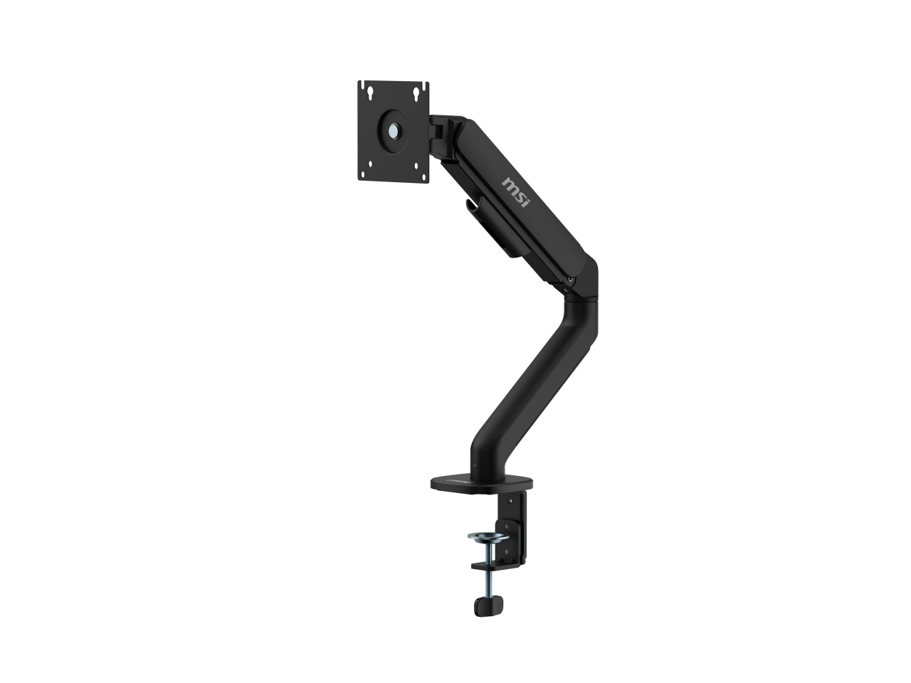 Alt View 4. MSI - MAG MT101G Single Monitor Arm – Adjustable Desk Mount, VESA Compatible, 17–32in, 22 lbs Capacity, Clamp & Grommet - Matte Black.