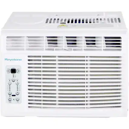 Front. Keystone - Keystone 12,000/11,600 BTU 230V Window Air Conditioner with 11,000 BTU Supplemental Heat Function - White.