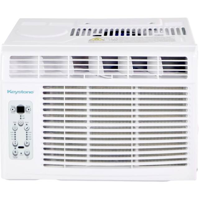 Keystone - 550 Sq. Ft. 12,000/11,600 BTU 230V Window Air Conditioner with 11,000 BTU Supplemental Heat Function - White