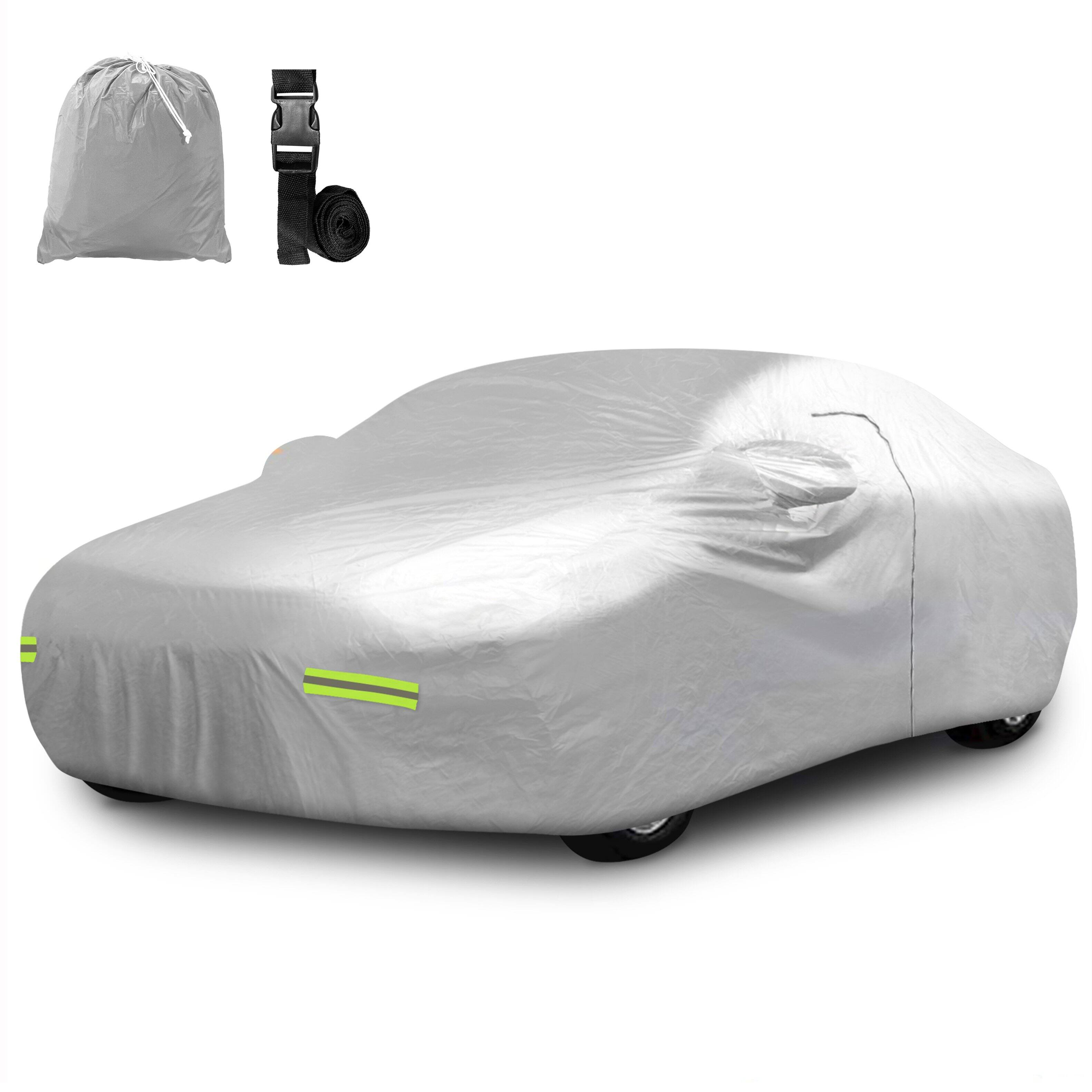 Front. Mockins - 190 in x 75 in x 60 in 190T Polyester Sedan Car Cover w/ Zipper Door.