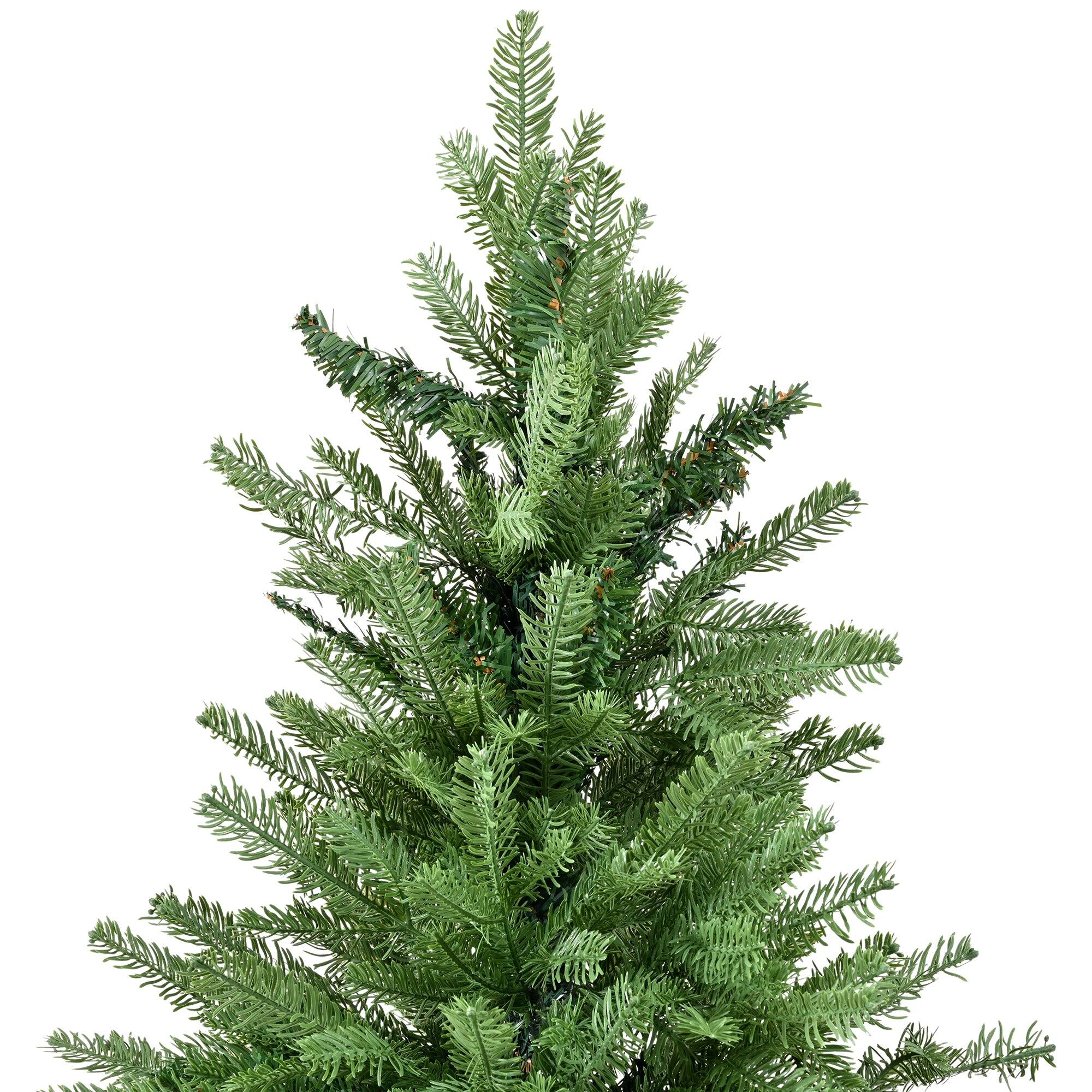 Back. BreeBe - Premium Unlit Green 7FT Christmas Tree with PE PVC Mixed Dense Branches - Green.