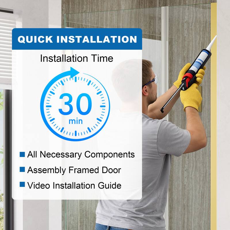 QUICK INSTALLATION  
Installation Time: 30 min  
- All Necessary Components  
- Assembly Framed Door  
- Video Installation Guide