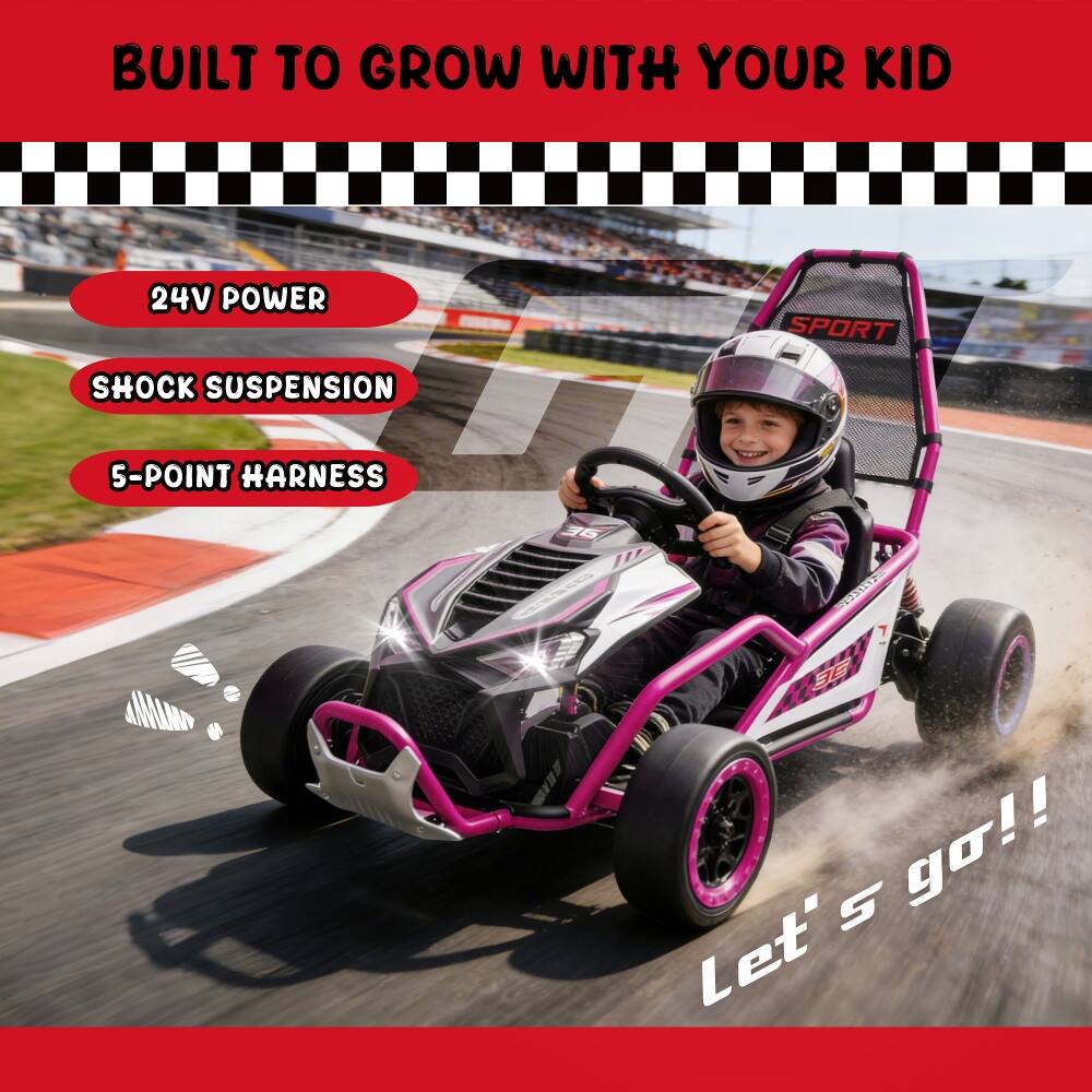 BUILT TO GROW WITH YOUR KID

24V POWER
SHOCK SUSPENSION
5-POINT HARNESS

Let's go!!