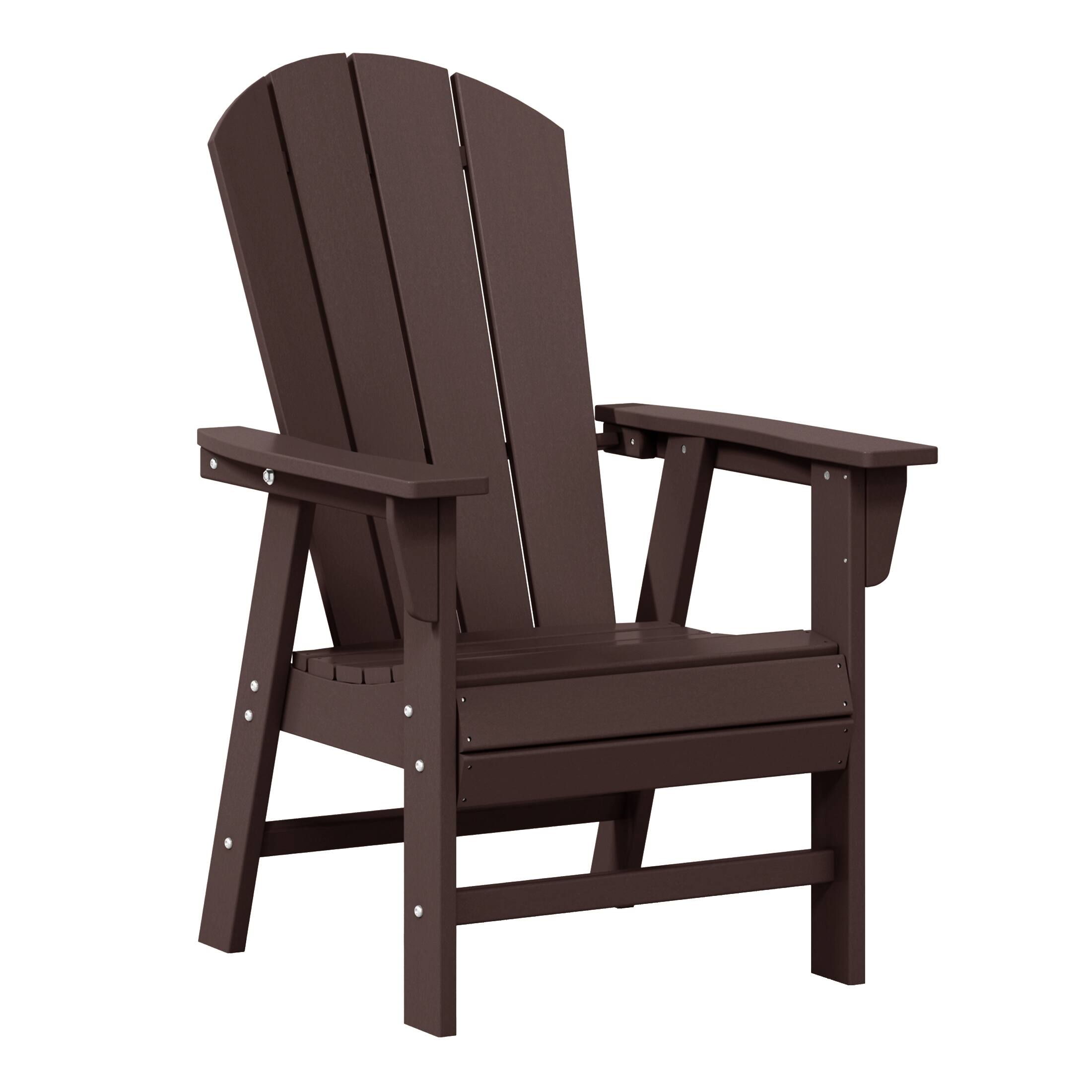 Alt View 1. WestinTrends - WestinTrends Malibu 7 Piece Outdoor Patio Dining Table and Adirondack Armchair Set - Dark Brown.