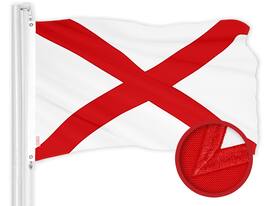 G128 - Alabama State Flag 3 x 5 ft Embroidered 300D Polyester Brass Grommets - Assorted Colors