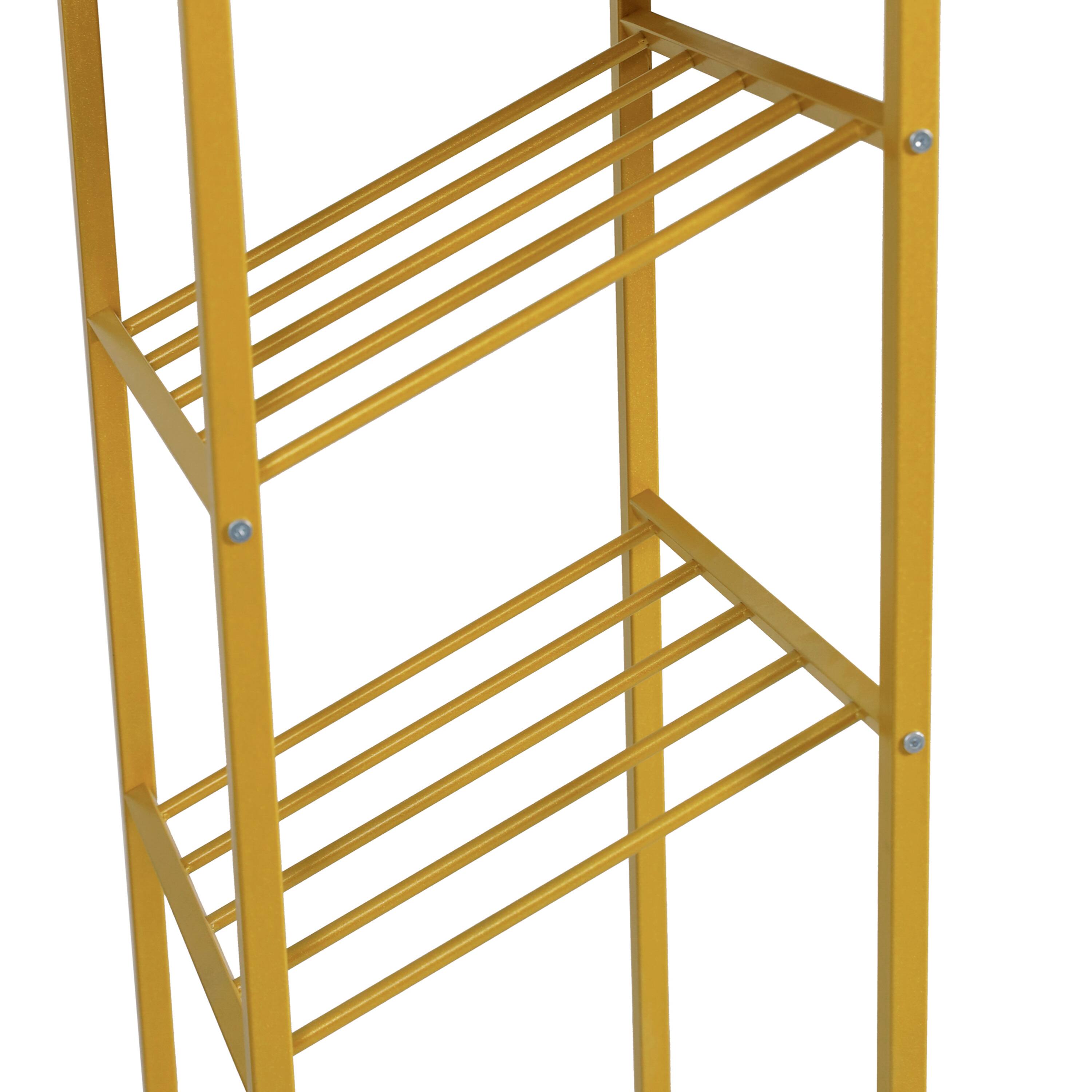 Alt View 9. Emma + Oliver - Modern Freestanding Metal Bar Table with Bottle and Stemware Storage - Marble Top/Gold Frame.