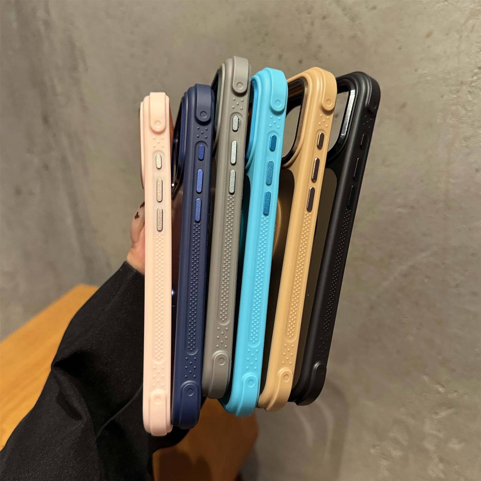 Alt View 4. Dteck - Magnetic Frosted Phone Case for Apple iPhone 17 Pro, Slim Shockproof Non-Slip Protective Cover with Built-in Kickstand - Darkblue.