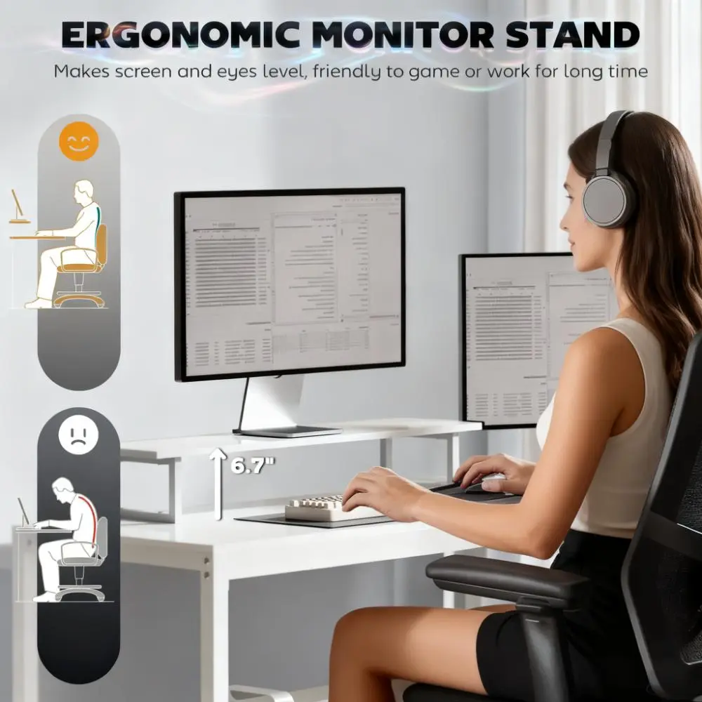 ERGONOMIC MONITOR STAND  
Makes screen and eyes level, friendly to game or work for long time  

6.7"