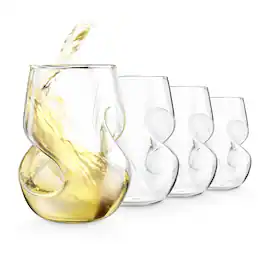 Final Touch - Conundrum White Wine Glasses, Set of 4 - Clear