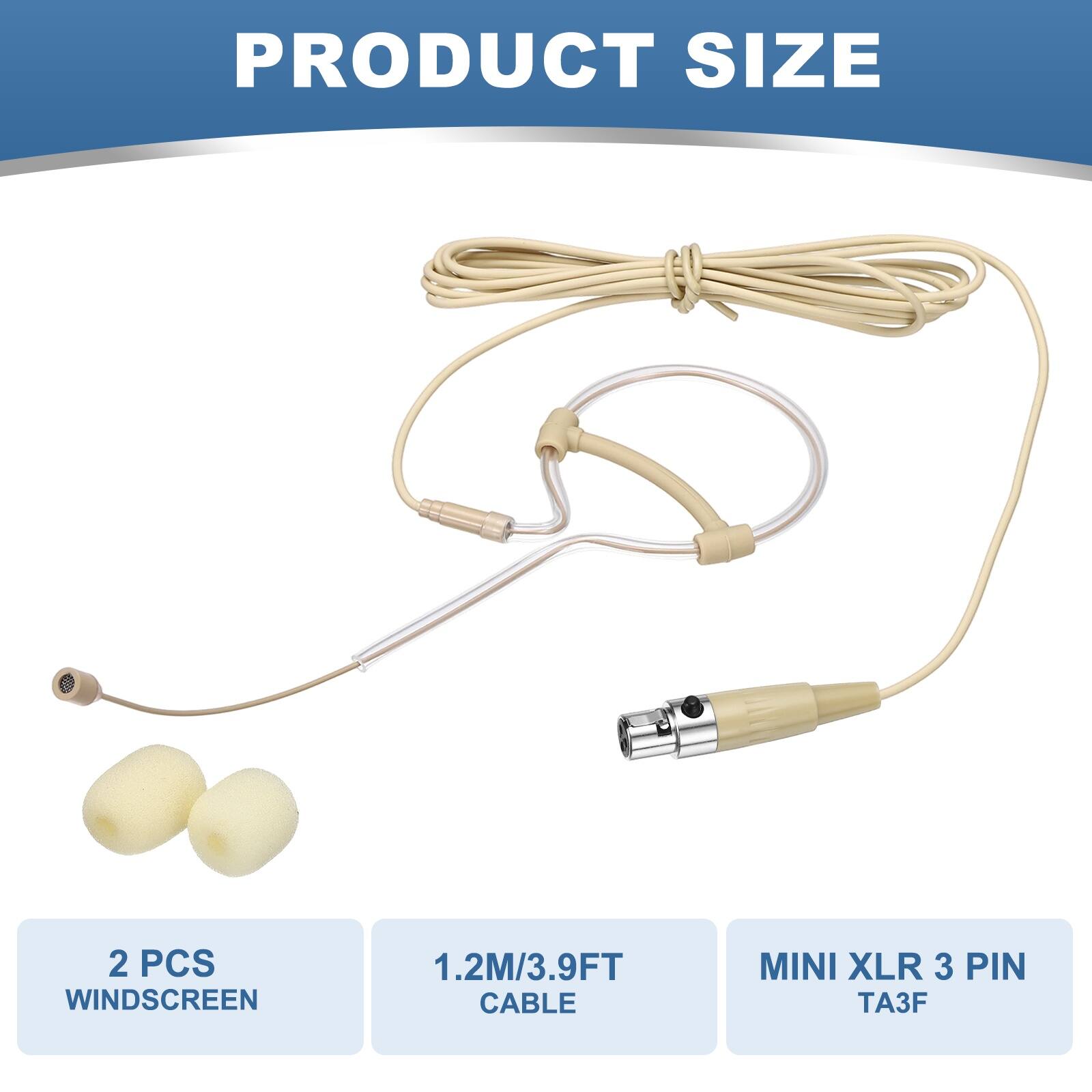PRODUCT SIZE  
2 PCS WINDSCREEN  
1.2M/3.9FT CABLE  
MINI XLR 3 PIN TA3F