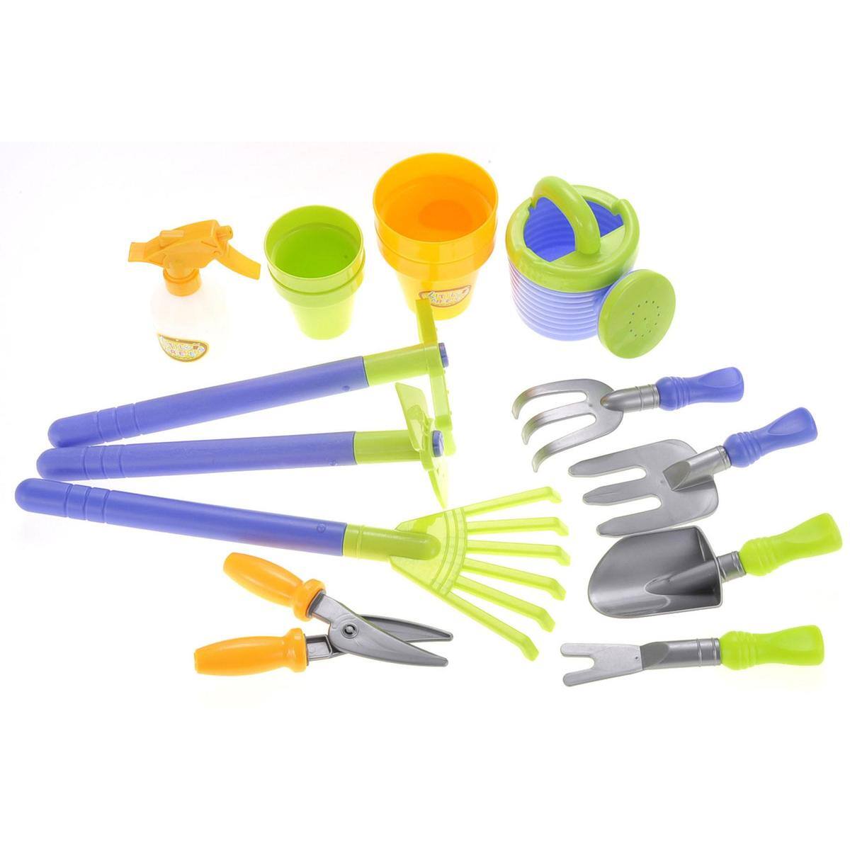 Alt View 2. JuzToys - STEM Kids Gardening Set, Pretend Play for Toddlers 3-5 with Wheelbarrow Plant Pots, Shovel, Rake, Watering Can - Multi.