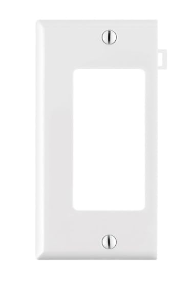 Front. Leviton - 1-Gang Nylon Decora GFCI/Rocker Wall Plate - White.