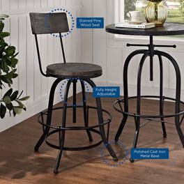 Procure Wood Bar Stool by Modway - Black