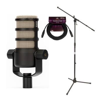 RODE PodMic Dynamic Podcasting Microphone with Euro Boom Mic Stand RODE PodMic Dynamic Podcasting Microphone with Euro Boom Mic Stand