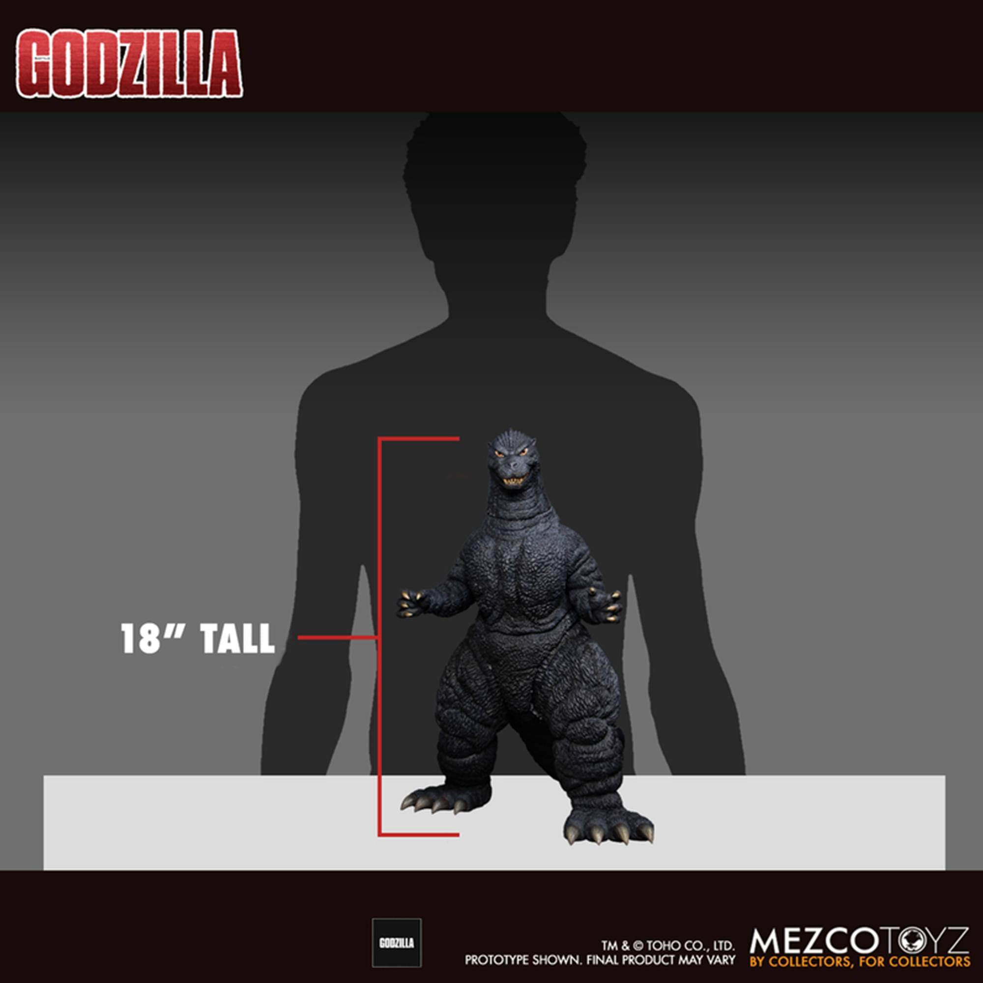 GODZILLA 18" TALL  
COOZILLA™ & TOHO CO., LTD.  
MEZCOTOYZ PROTOTYPE SHOWN. FINAL PRODUCT MAY VARY BY COLLECTORS, FOR COLLECTORS