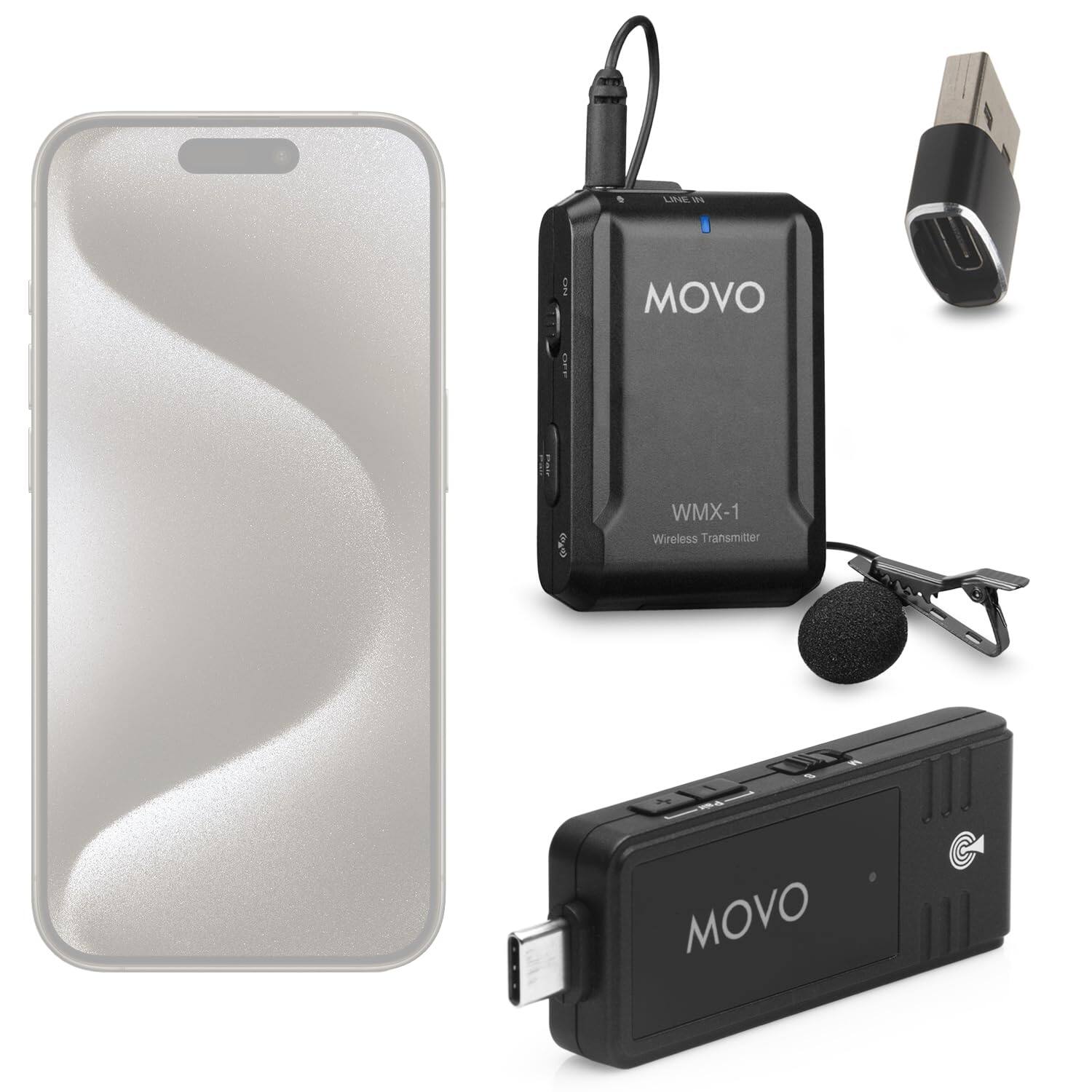 MOVO - Wireless USB-C Microphone System for Android and iPhone 15 and Up