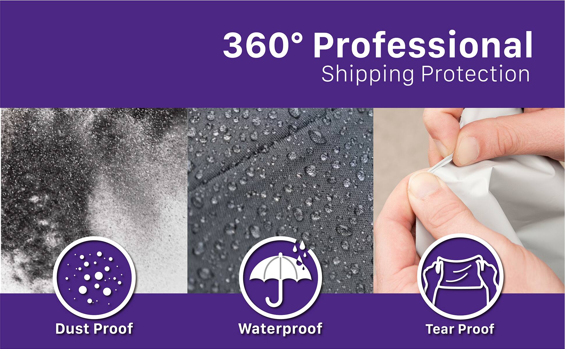 360° Professional Shipping Protection

Dust Proof

Waterproof

Tear Proof