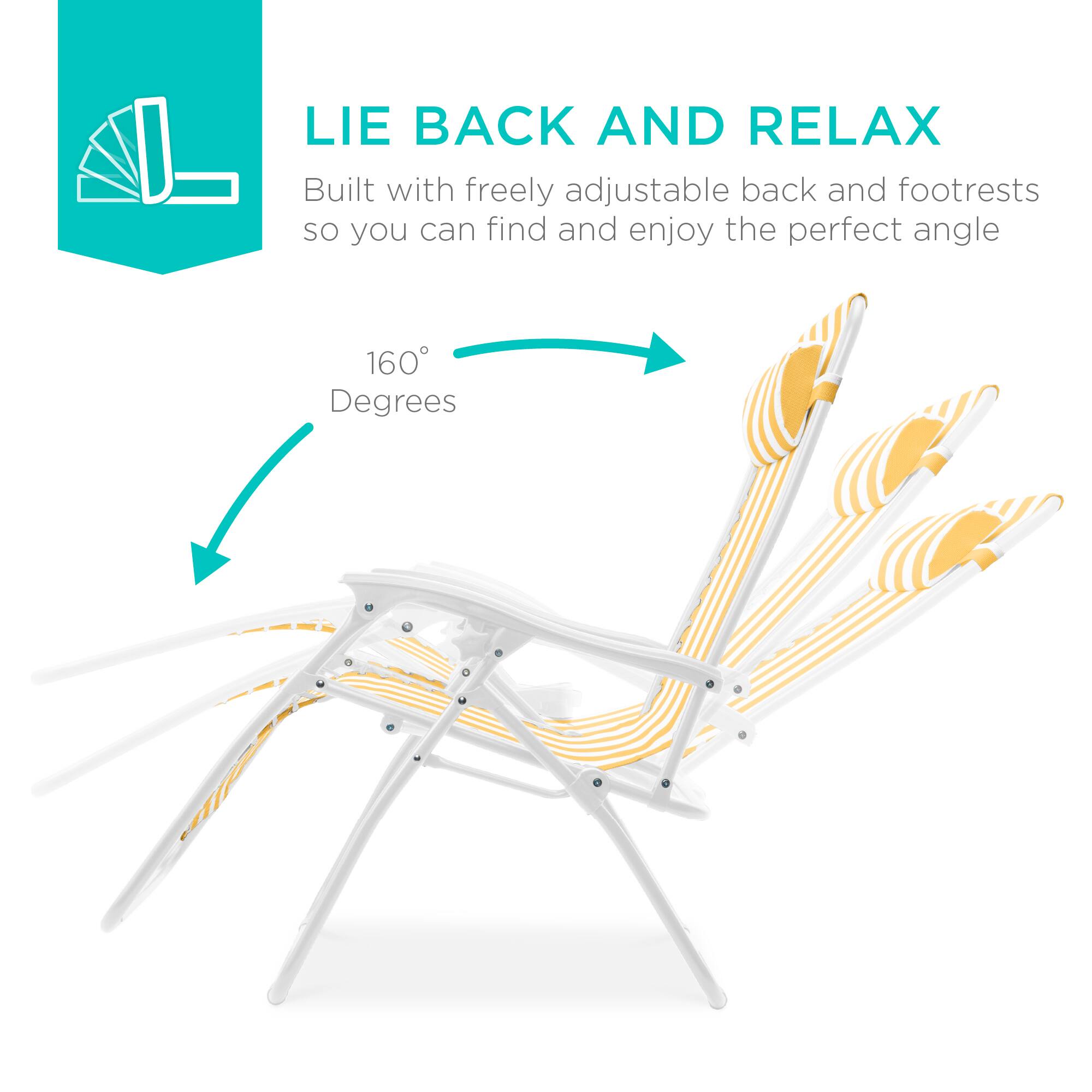 LIE BACK AND RELAX

Built with freely adjustable back and footrests so you can find and enjoy the perfect angle

160 Degrees