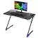 Front. Costway - Z-Shaped Gaming Desk with LED Lights - 43.5" Wide - Black.