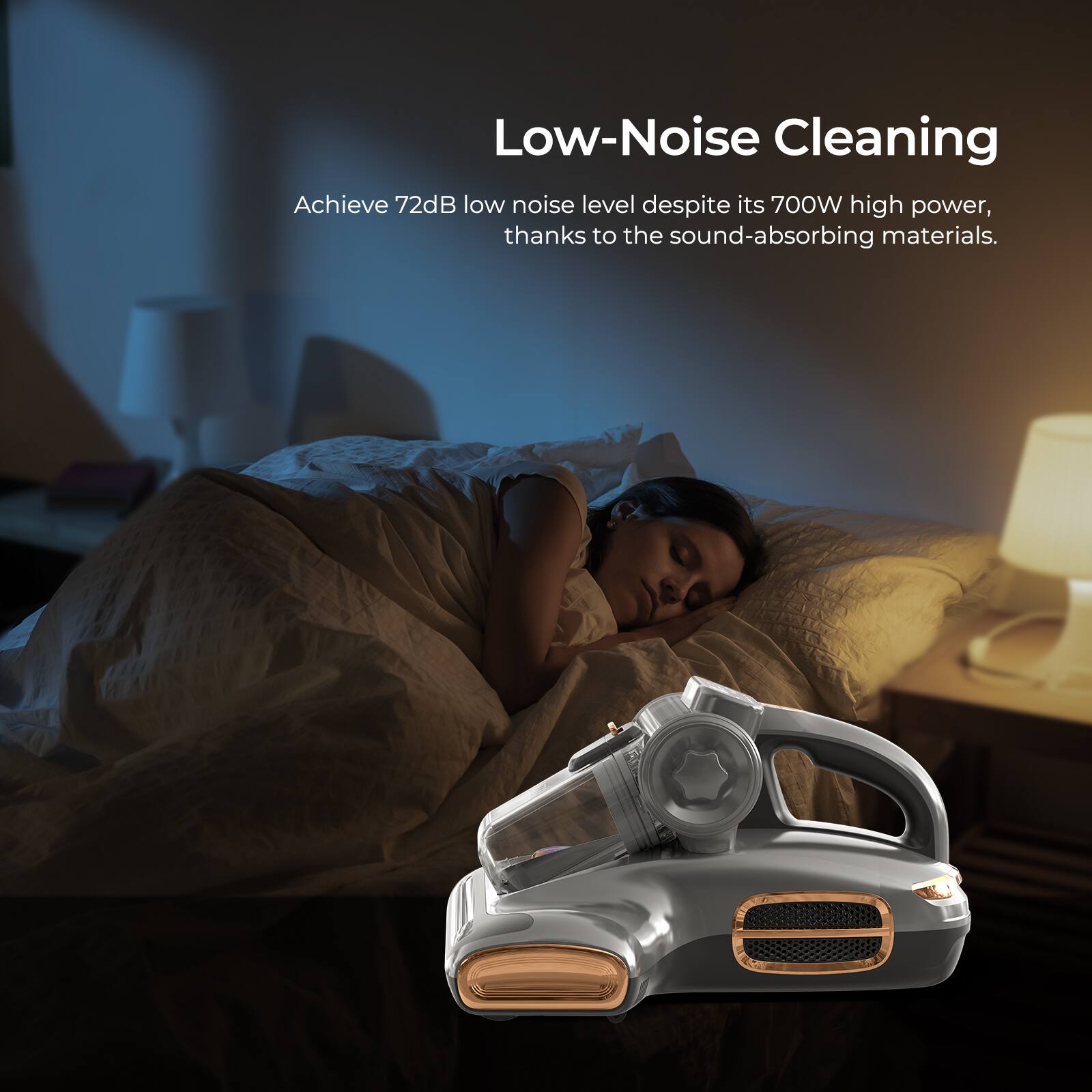 Low-Noise Cleaning: Achieve a 72dB low noise level despite its 700W high power, thanks to the sound-absorbing materials.