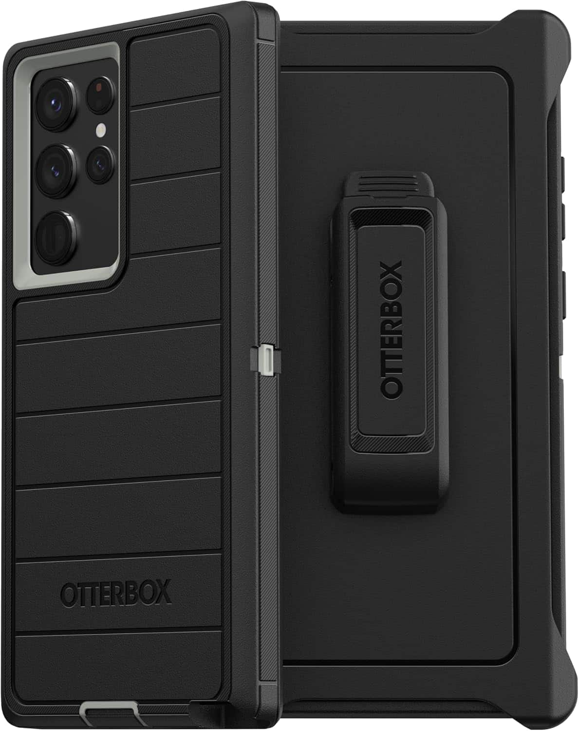 OtterBox - Defender Series Pro Hard Shell for Samsung Galaxy S22 Ultra - Graphite Shadow (Black & Grey)