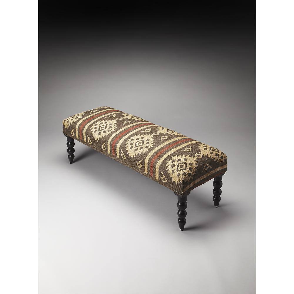 Front. Butler Specialty - Navajo Jute Upholstered 48"W Bench - Assorted.