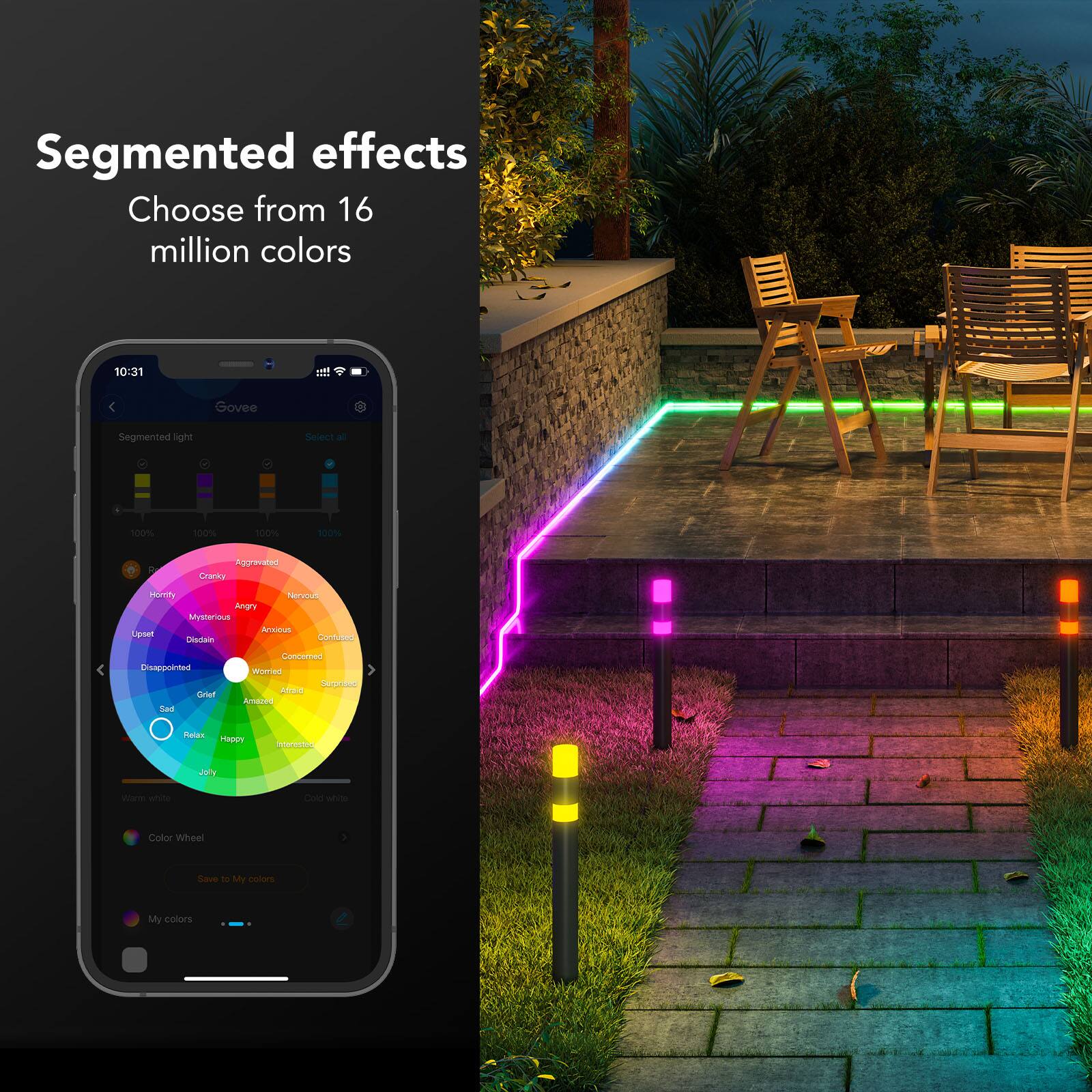 Segmented effects: Choose from 16 million colors.
