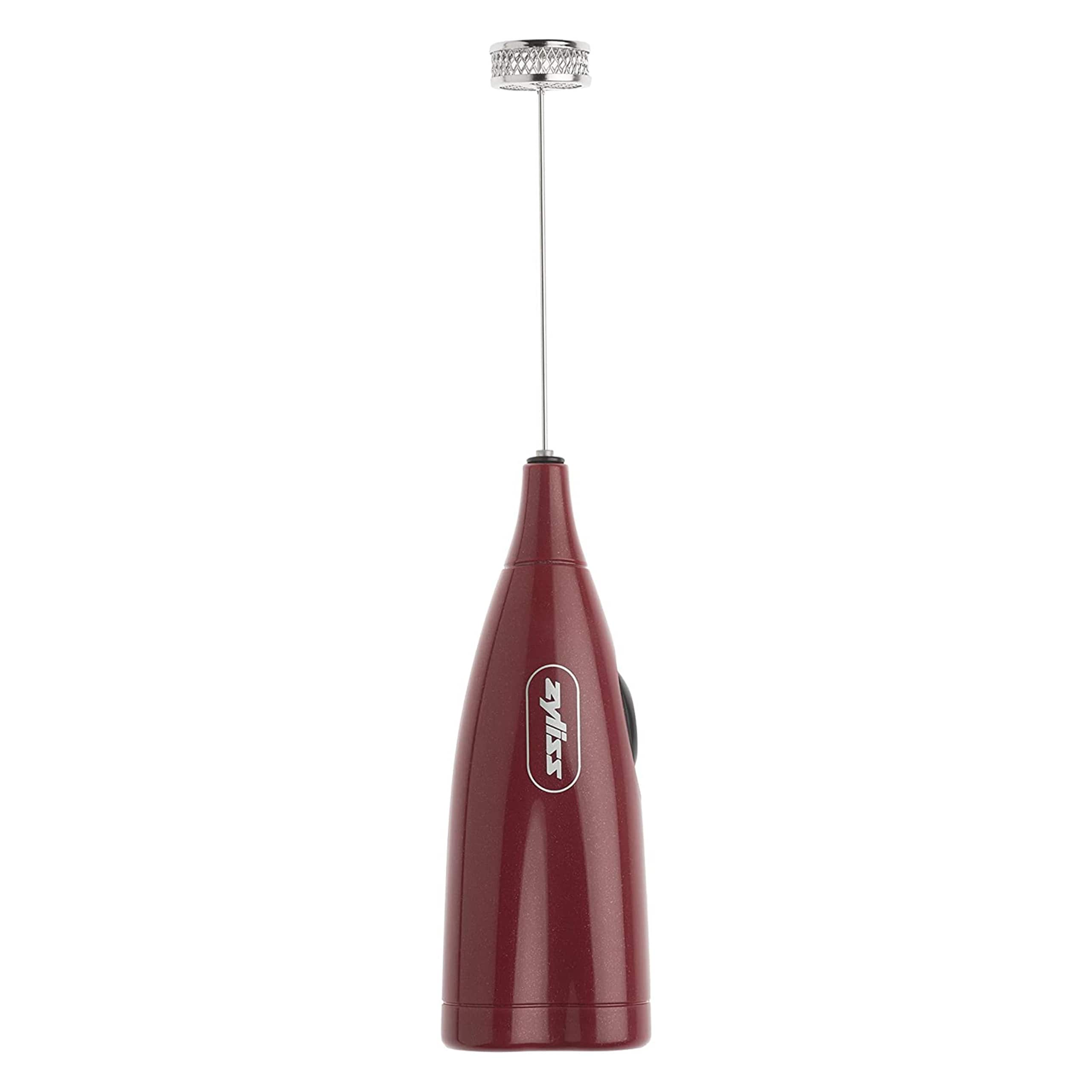 Ad Hoc - Handheld Electric Milk Frother – Battery Powered, Hot & Cold Foam for Lattes, Coffee Cappuccinos & Shakes - Red