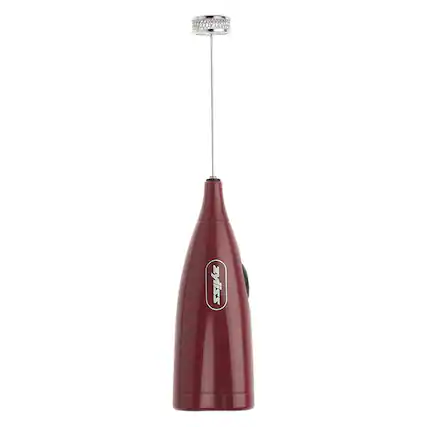 Front. Ad Hoc - Handheld Electric Milk Frother – Battery Powered, Hot & Cold Foam for Lattes, Coffee Cappuccinos & Shakes - Red.
