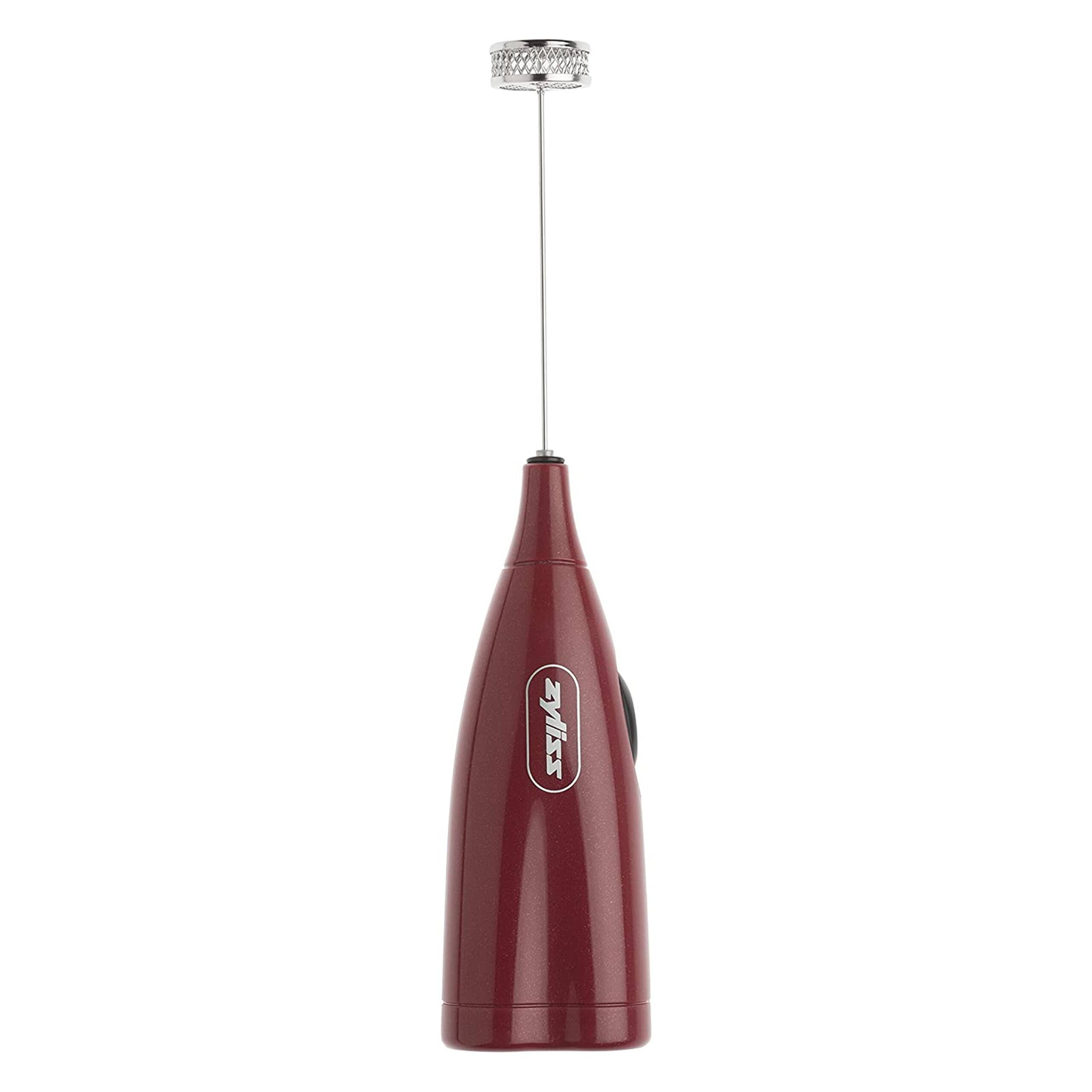 Front. DKB Household Brands - Handheld Electric Milk Frother – Battery Powered, Hot & Cold Foam for Lattes, Coffee Cappuccinos & Shakes - Red.