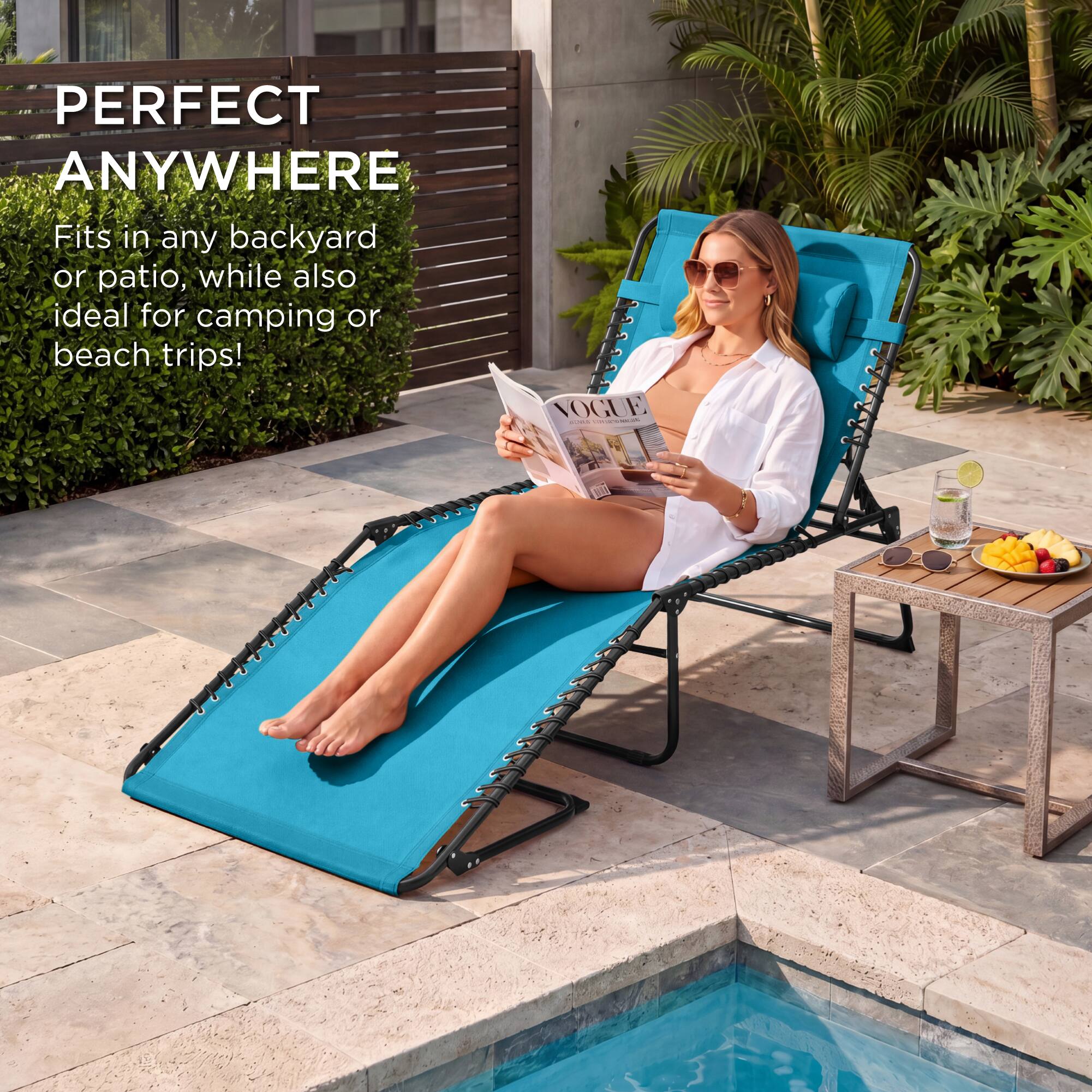 PERFECT ANYWHERE  
Fits in any backyard or patio, while also ideal for camping or beach trips!